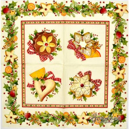 Serwetka do decoupage firmy VILLEROY&BOCH ciastecza 25x25cm